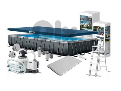 Intex pool 9.75 x 4.88 x 1.32m swimming pool بركة full package bestway