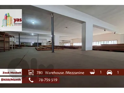 Zouk Mosbeh 780m2 | Warehouse & Mezzanine | Rent | Active Street|EH/KH