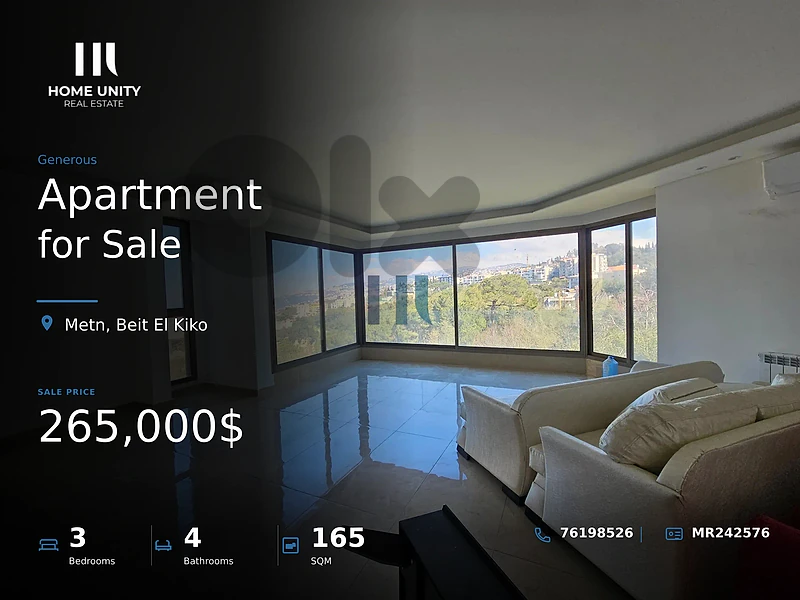 apartment with garden for sale in beit El Kiko, Metn