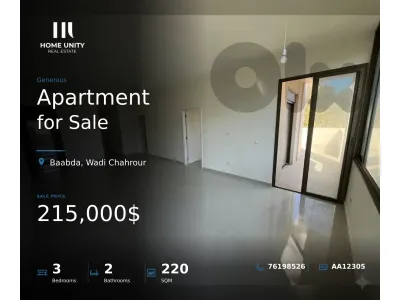 apartment for sale in Wadi Chahrour, Baabda