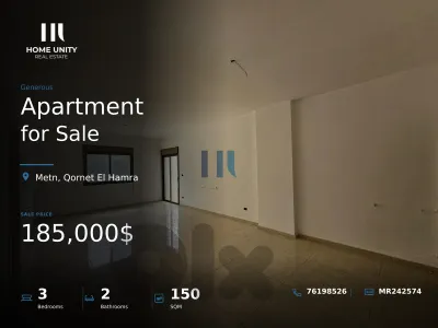 apartment for sale in Qornet El Hamra, Metn