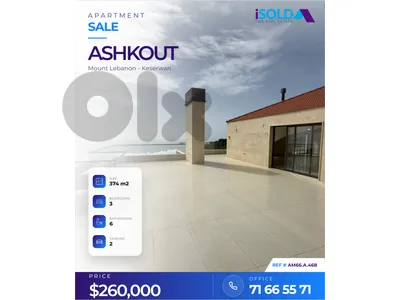 260 m2 apartment+ terrace-open mountain/sea view 4sale in Ashkout