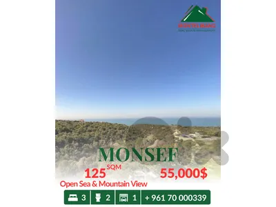 125 sqm Apartment For Sale in Monsef منصف with Sea & Mountain View
