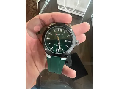 CURREN Men's Sport Watch – Emerald Green Dial & Silicone Strap