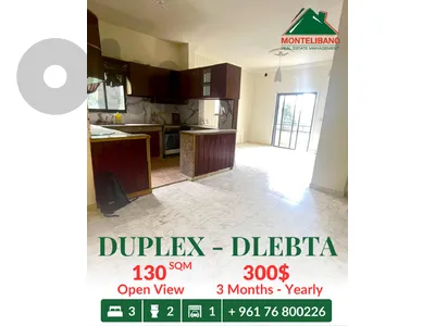 130 sqm Duplex For Rent in Dlebta with Open Sea & Mountain View