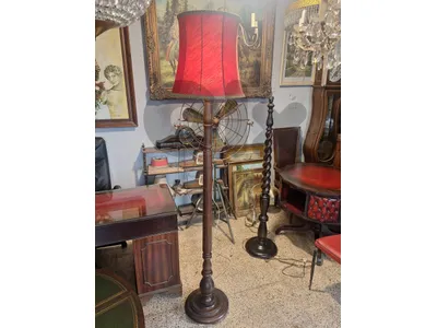 large wooden floor lamp