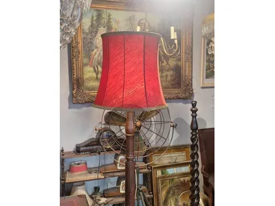 large wooden floor lamp