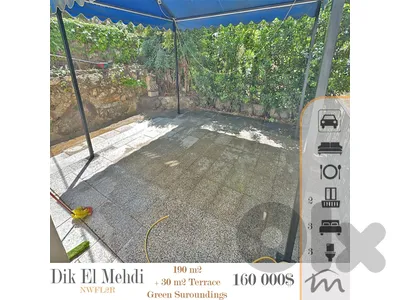 Dik El Mehdi | 190m² + 30m² Terrace | Green Surroundings | Balcony