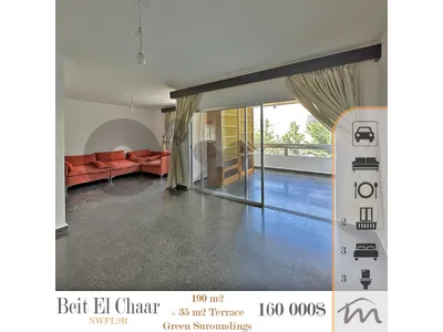 Beit El Chaar | 711$/m² | 190m² + 35m² Terrace | Green Surroundings