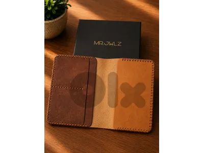 Mr. Julz Camel color Leather Passport Holder