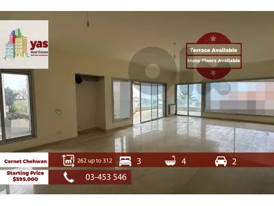 Cornet Chehwan 262m2 up to 312m2 | Terrace | Many Floors | View | RMK