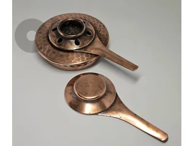 30$ vintage Stlöckli Netstal Swiss-made hammered copper fondue burner