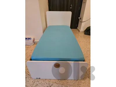 Kids Bed and Matress, brand Cilek (Turkey) Natura Baby bed white and nature wooden, with Cilek sleeping mattress, like new