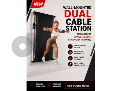 wall-mounted dual cable station designed for space-saving strength