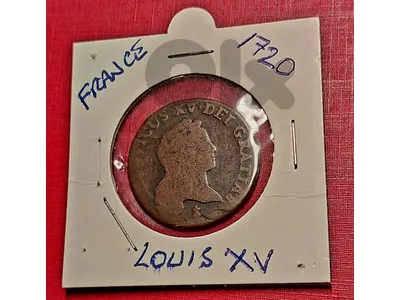 France 1720 Louis XV 1/2 SOL au buste enfantin Reims France 1720 Louis XV 1/2 SOL au buste enfantin Reims