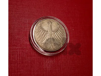 Germany 1960 Silver 5 Mark in capsule 11.2g 29mm Germany 1960 Silver 5 Mark in capsule 11.2g 29mm