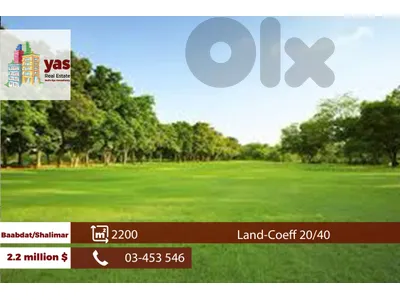 Baabdat/Red cloud 1530m2 | Land | Coeff 20/40 | Prime Location | TCH
