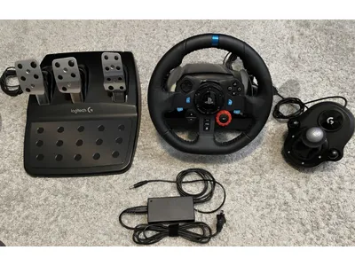 play seat + logitech steering wheel + pedals + driving force shifter