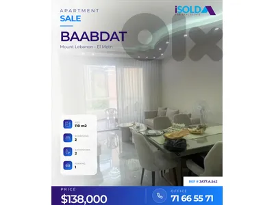 Decorated 110 m2 apartment 4sale in Enebit-Baabdat-JA77.A.542