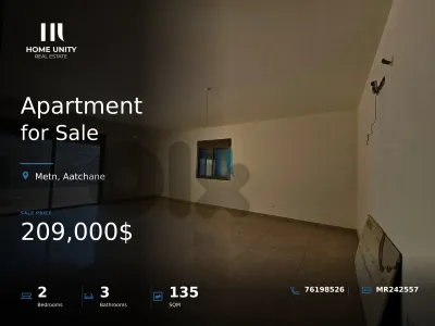 Apartment for Sale in Aatchane, Metn