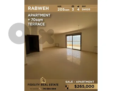 Apartment for sale in Rabweh DH105 شقة للبيع في ربوه