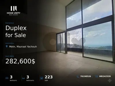 brand new duplex for sale in Mazraat Yachouh, Metn