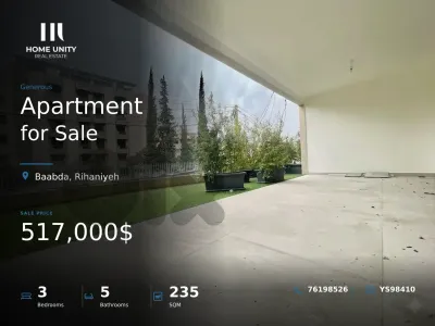 luxurious , brand new apartment for sale in baabda - rihaniyeh