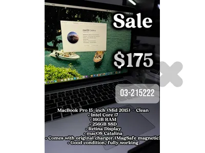 MacBook Pro 15-inch– Clean