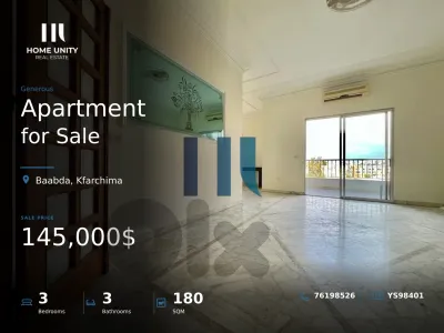 apartment for sale in Kfarchima, Baabda