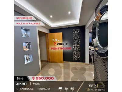 280 SQM Unfurnished Penthouse for SALE in Zikrit!