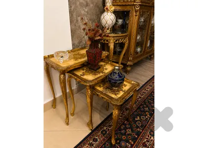 1960s Vintage Italian Florentine Nesting Tables. Set of 3