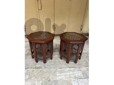 Pair table arabesc طاولة عدد ٢ شغل شرقي قديم من اجمل القطع ولا اروع خارقين النضافة سعر لقطة