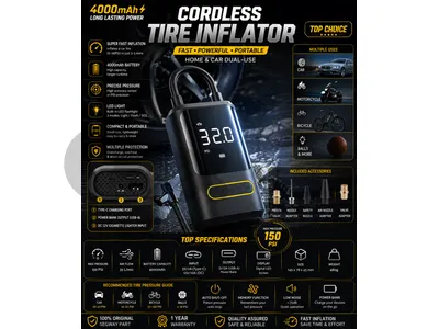 Portable Digital Tire Inflator – 4000mAh orginal 2026 50w