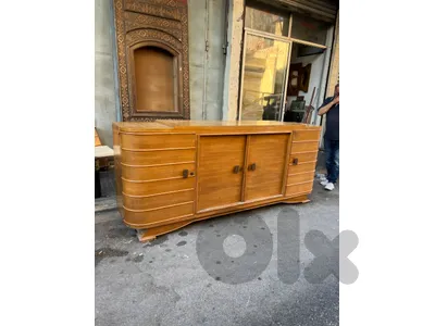 vintage danish teak art deco sideboard with beautiful grain and warm