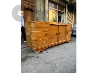 vintage danish teak art deco sideboard with beautiful grain and warm mid century charm