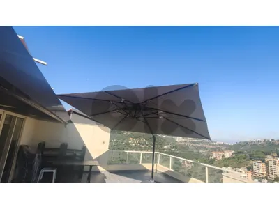 Steel Outdoor Umbrella + Mobile Base