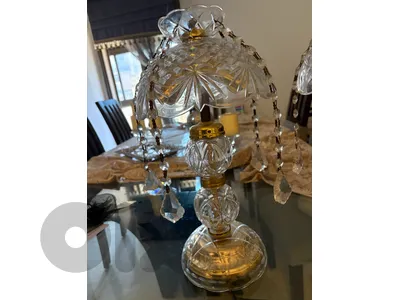 Antique bohemia czech crystal lamp table *2 Antique bohemia czech crystal lamp table *2
