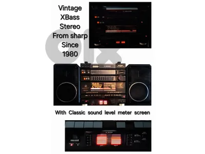 Vintage XBass BoomBox with original remote control from sharp Since 1980 ستريو كلاسيكي قديم شغال بالكامل