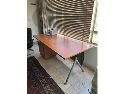 cherry wood desk with matching chest of drawers