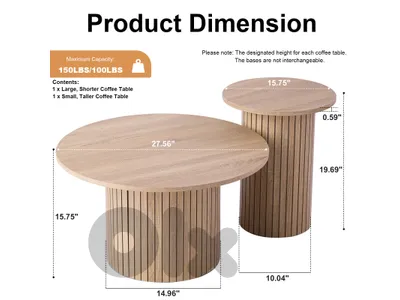 Nested Oak table Modern New in box