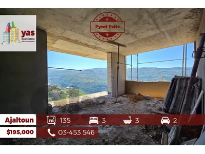 Ajaltoun 135m2 | 50m2 Terrace | Payment Facilities | Mountain View |TO