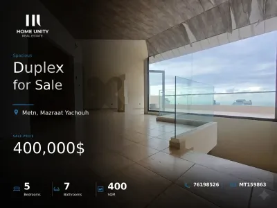 duplex for sale in Mazraat Yachouh, Metn