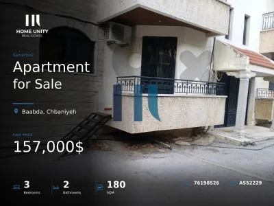 Apartment for Sale in Chbaniyeh, Baabda