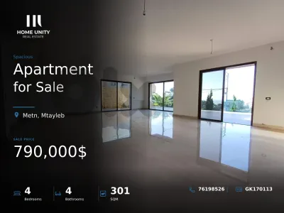 luxurious apartment for sale in Mtayleb, Metn