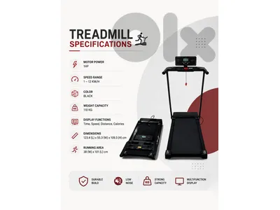 Foldable treadmill مكينة مشي
