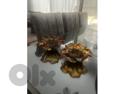 منفضه جوز عدد 2 مورانو murano كرستال اصلي حجم كبير  قياس المنفضه 20 cm