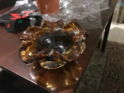 منفضه جوز عدد 2 مورانو murano كرستال اصلي حجم كبير  قياس المنفضه 20 cm