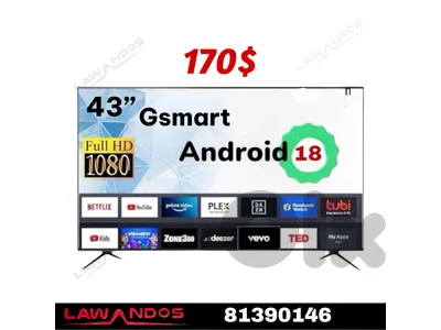 Led 43”  GSMART smart ANDROID 18 مع كفالة