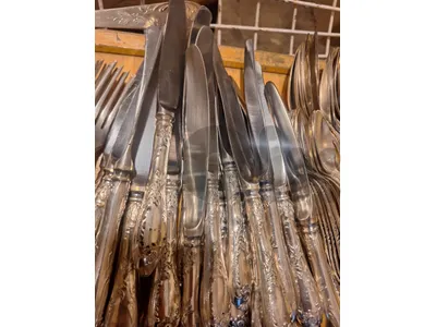 سرفيس ملاعق شوك سكاكين ٨٤ قطعة فضة روسي الاصلي ممضي cutlery silver