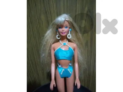 PEARL BEACH Barbie Rare Mattel 1997 Great condition doll wearing her own Bikini swimwear + her own earrings +Shoes=47$